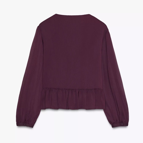 ZARA RUFFLED BLOUSE - Picture 8 of 10